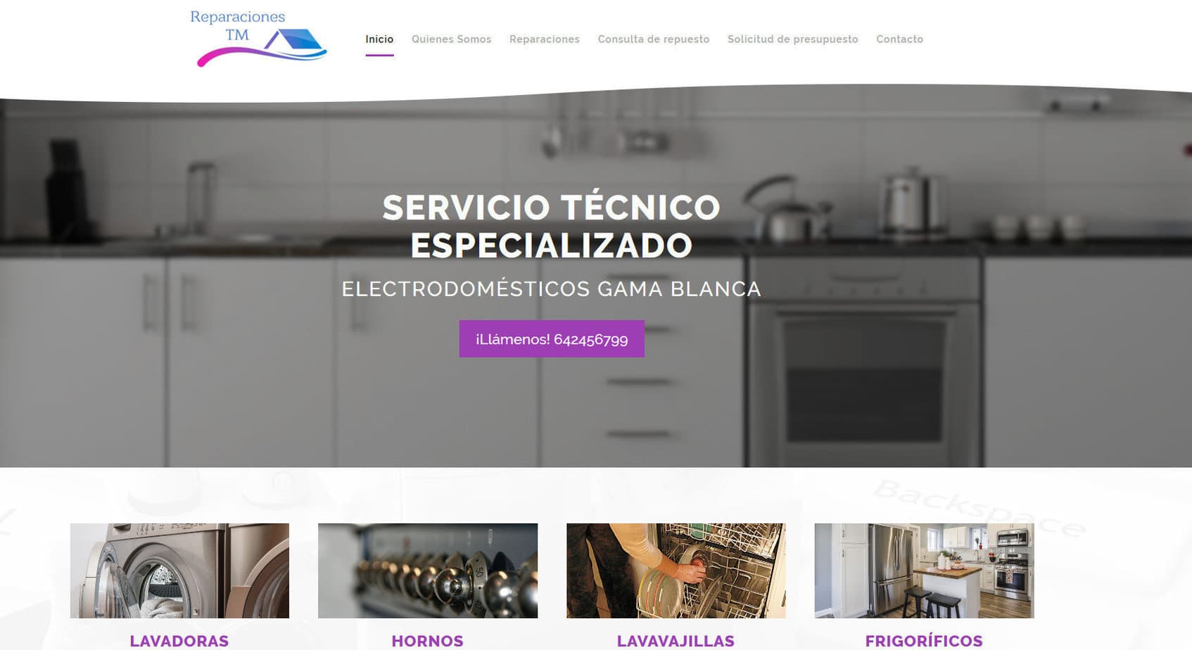 Diseño De Página Web Para Empresa De Servicio Técnico, Reparaciones Y Asistencia Técnica