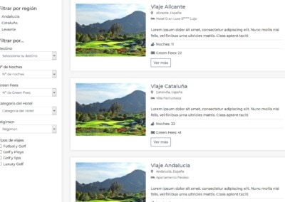 Viaje Personalizado Golf Diseno Web
